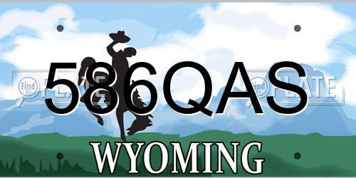 586QAS Wyoming License Plate