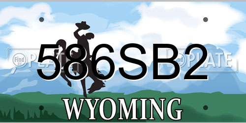 586SB2 Wyoming License Plate