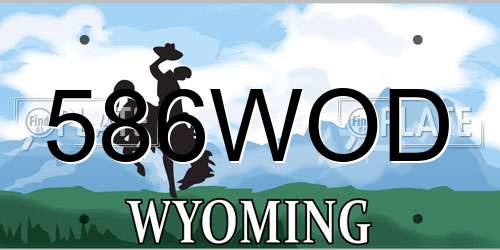 586WOD Wyoming License Plate