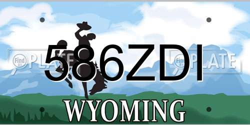 586ZDI Wyoming License Plate