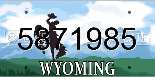 5871985 Wyoming License Plate
