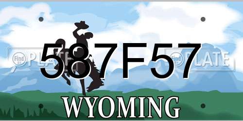 587F57 Wyoming License Plate