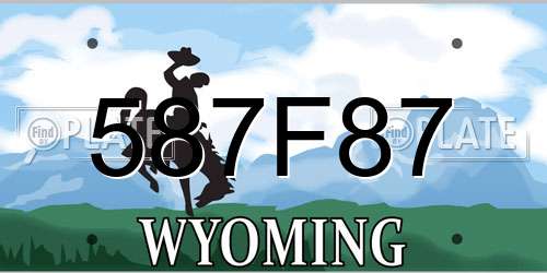587F87 Wyoming License Plate
