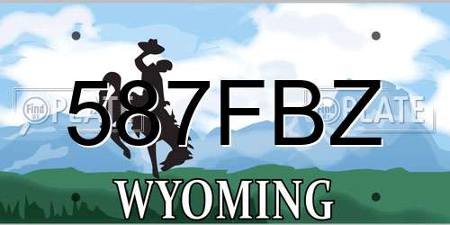 587FBZ Wyoming License Plate