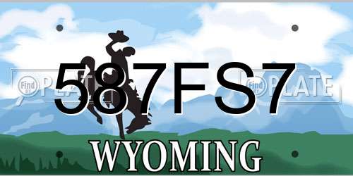 587FS7 Wyoming License Plate