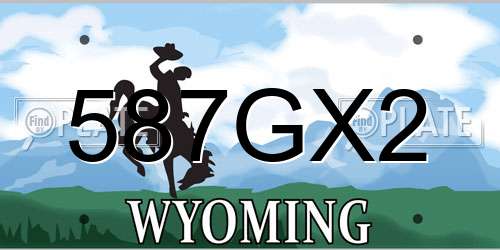 587GX2 Wyoming License Plate