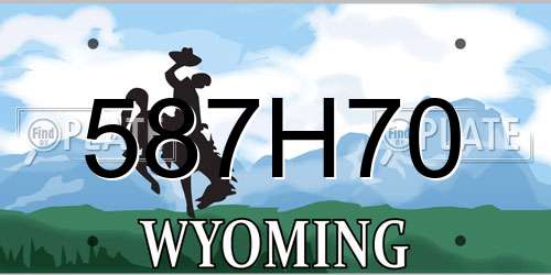 587H70 Wyoming License Plate