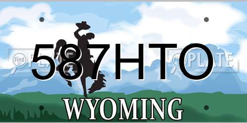 587HTO Wyoming License Plate