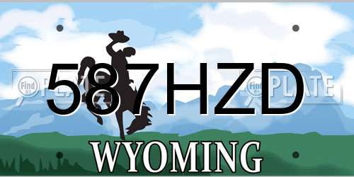 587HZD Wyoming License Plate