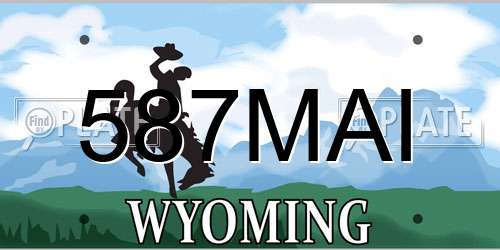 587MAI Wyoming License Plate