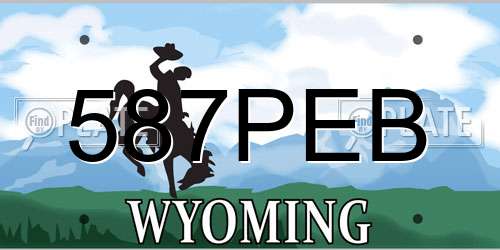 587PEB Wyoming License Plate