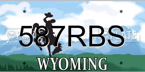 587RBS Wyoming License Plate