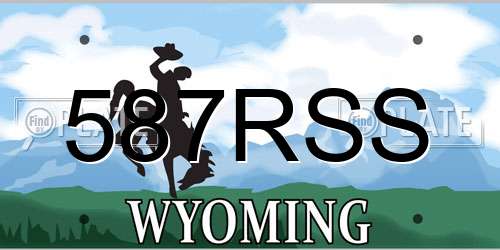 587RSS Wyoming License Plate