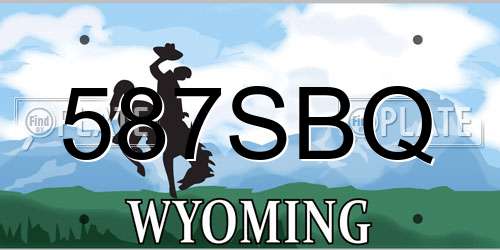 587SBQ Wyoming License Plate