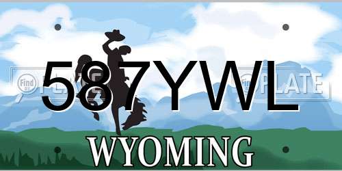 587YWL Wyoming License Plate