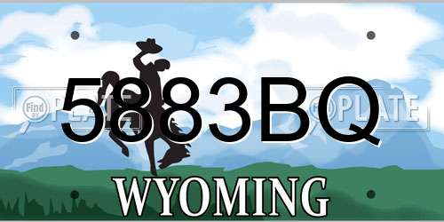 5883BQ Wyoming License Plate