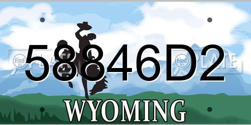 58846D2 Wyoming License Plate