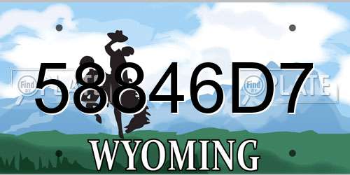 58846D7 Wyoming License Plate