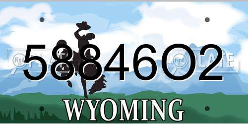 58846O2 Wyoming License Plate
