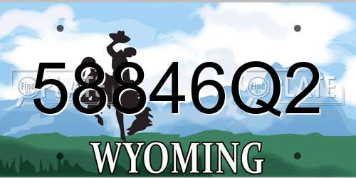 58846Q2 Wyoming License Plate