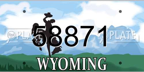 58871 Wyoming License Plate