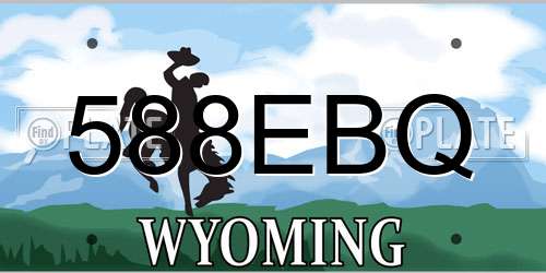 588EBQ Wyoming License Plate