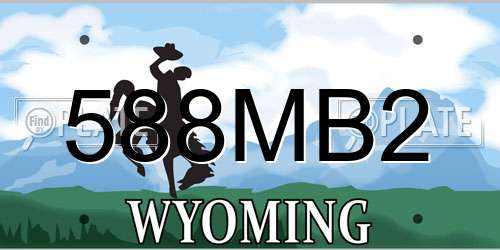 588MB2 Wyoming License Plate