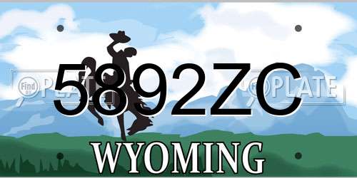 5892ZC Wyoming License Plate