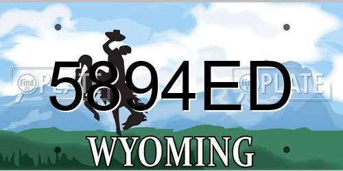 5894ED Wyoming License Plate