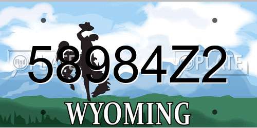 58984Z2 Wyoming License Plate