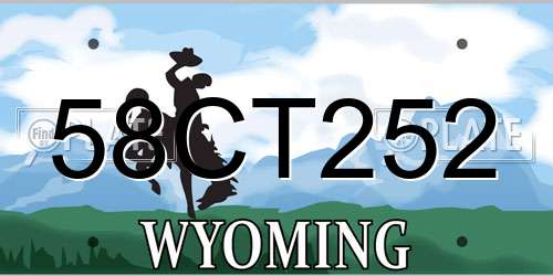 58CT252 Wyoming License Plate