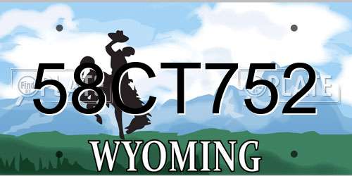 58CT752 Wyoming License Plate
