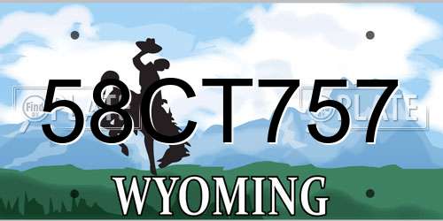 58CT757 Wyoming License Plate