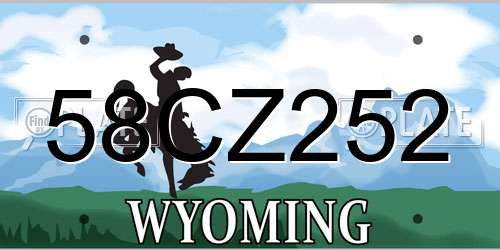 58CZ252 Wyoming License Plate