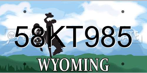 58KT985 Wyoming License Plate