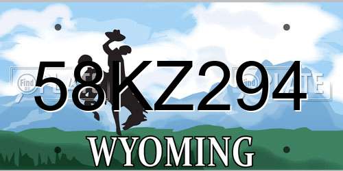 58KZ294 Wyoming License Plate