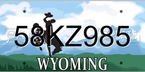 58KZ985 Wyoming License Plate