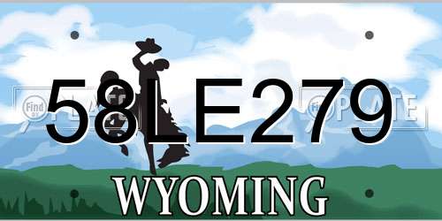 58LE279 Wyoming License Plate