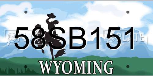 58SB151 Wyoming License Plate