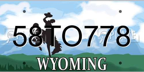 58TO778 Wyoming License Plate