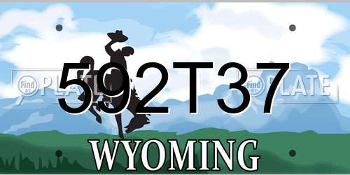 592T37 Wyoming License Plate