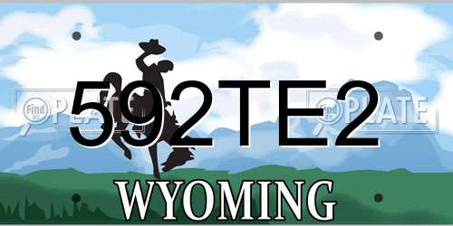 592TE2 Wyoming License Plate