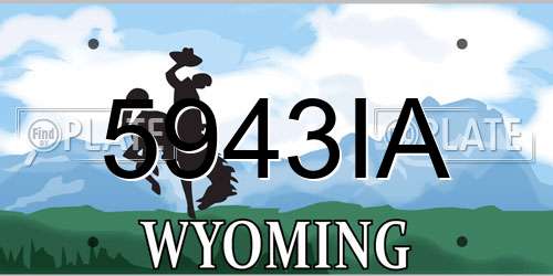 5943IA Wyoming License Plate