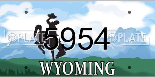 5954 Wyoming License Plate