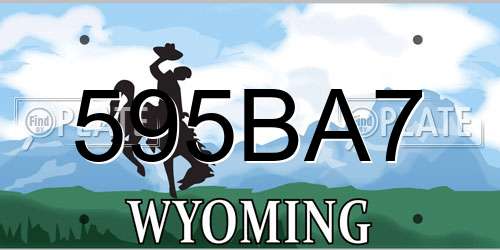 595BA7 Wyoming License Plate