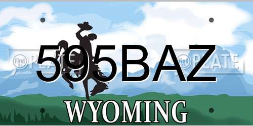 595BAZ Wyoming License Plate