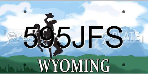 595JFS Wyoming License Plate