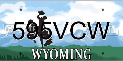 595VCW Wyoming License Plate