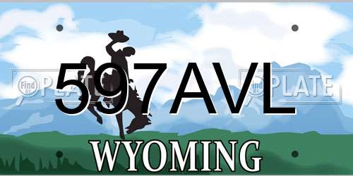 597AVL Wyoming License Plate