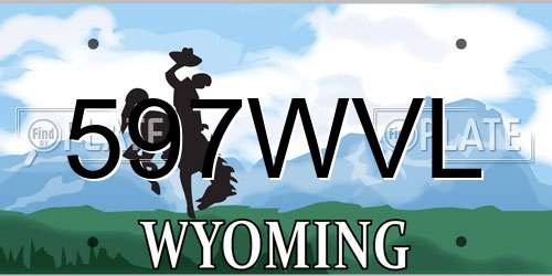 597WVL Wyoming License Plate